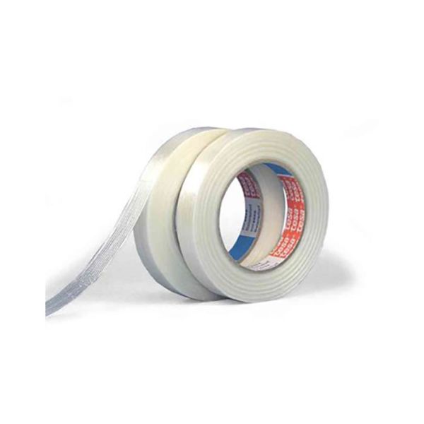 Båndtape Tesa 4574 transparent, armert på langs transparent, 50 m x 25 mm